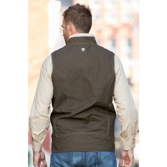Kuhl Burr Lined Vest Canvas Berber Fleece Trim Vintage Patina Dye Men's Size XL - Picture 6 of 12